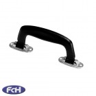 Black Plastic Swivel Handle with Nickel Fittings